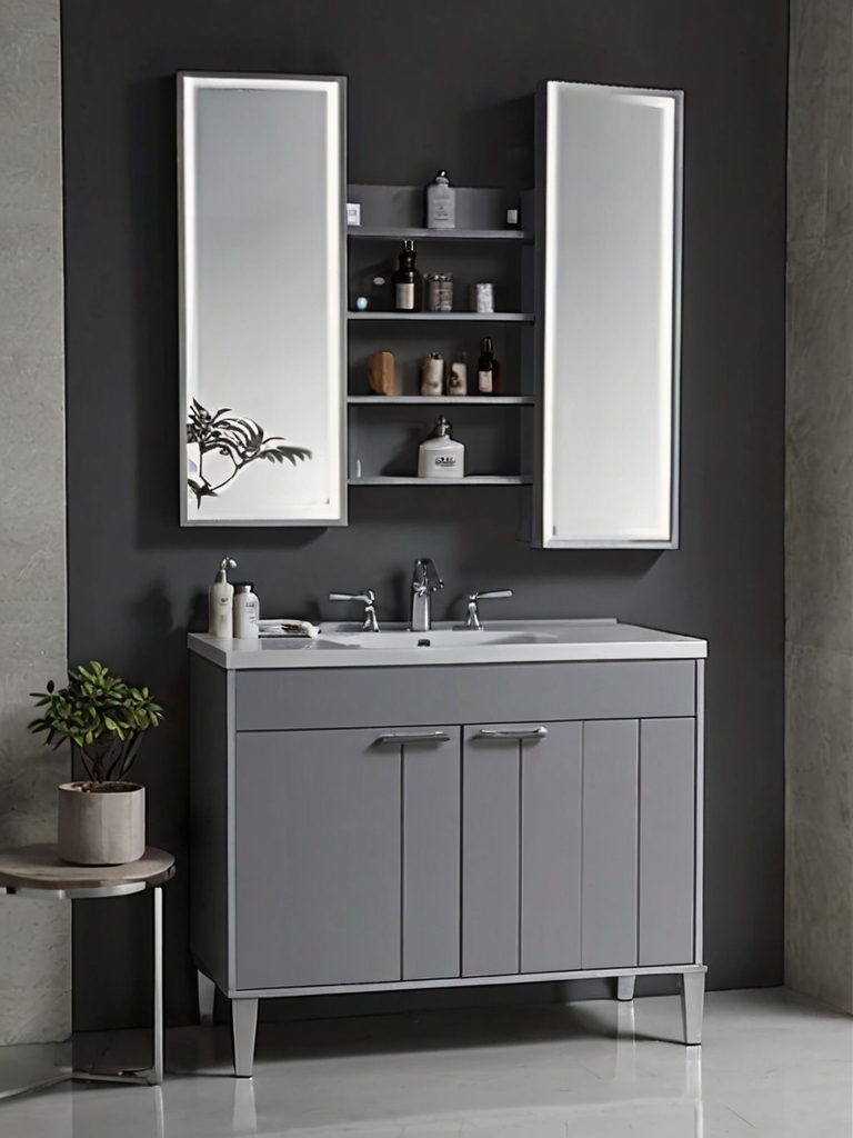 grey vanity bathroom