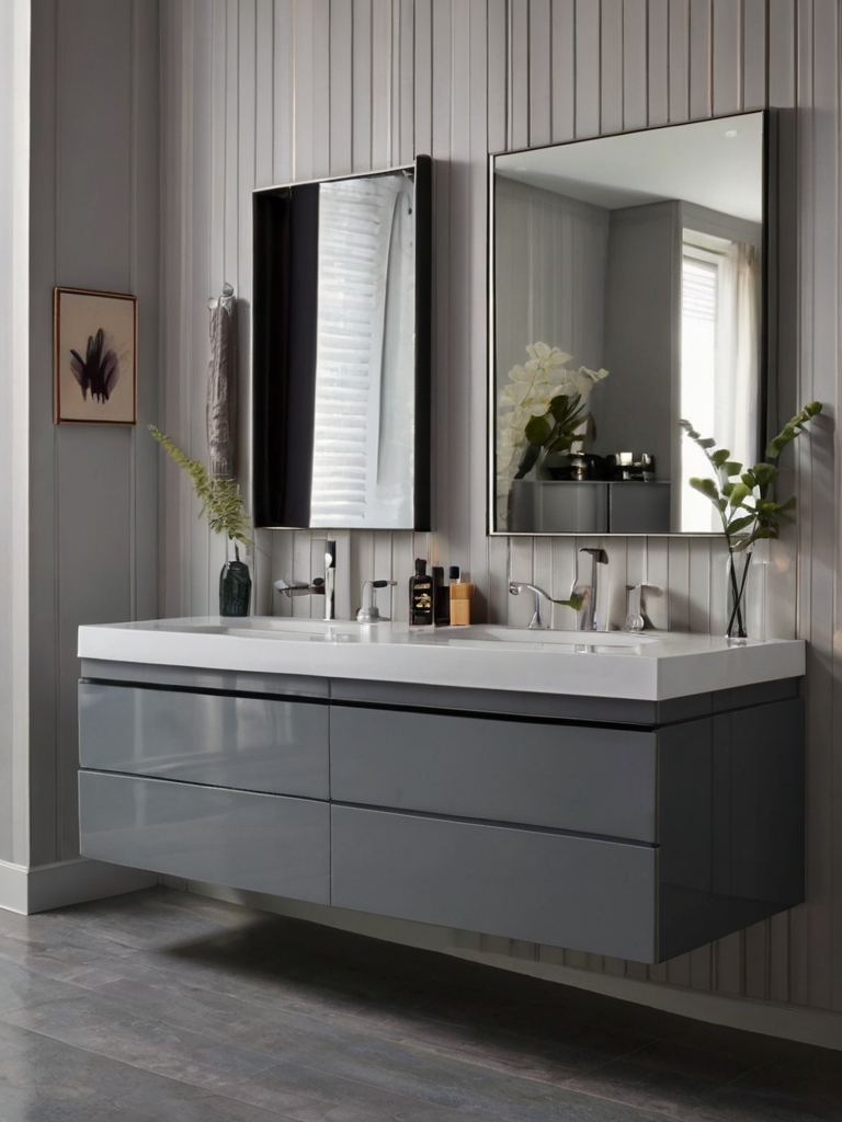 grey vanity bathroom