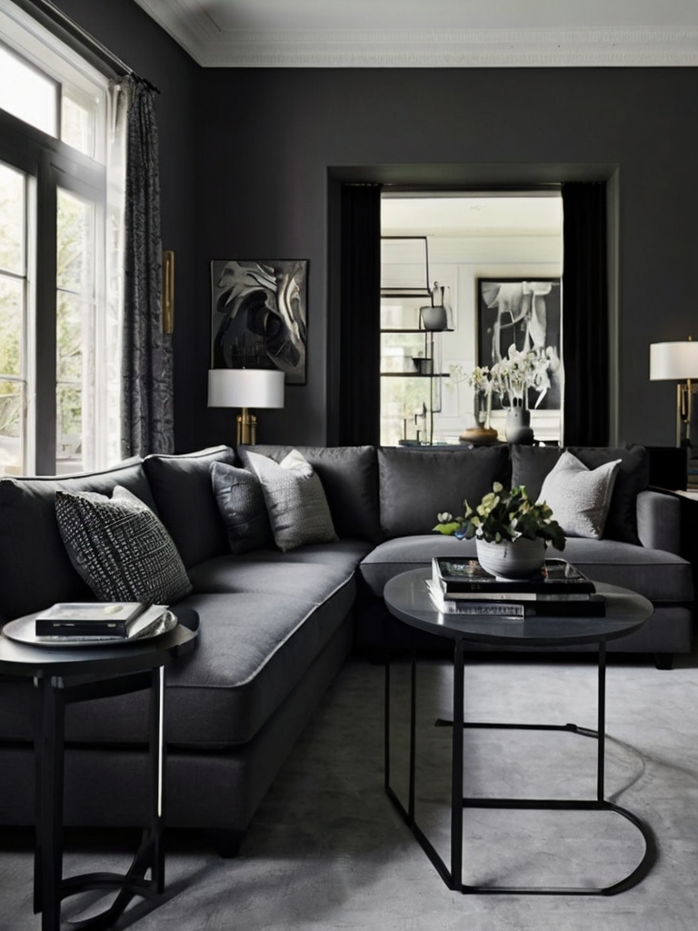 dark grey living room sofa ideas